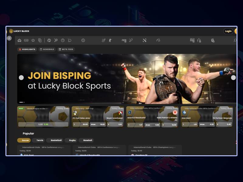 Ставки на спорт в Lucky Block