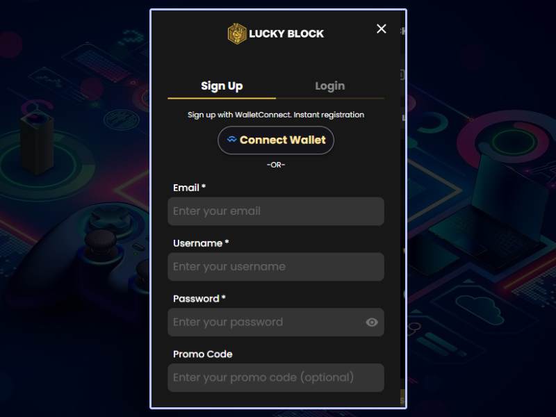 How to register at Lucky Block Casino