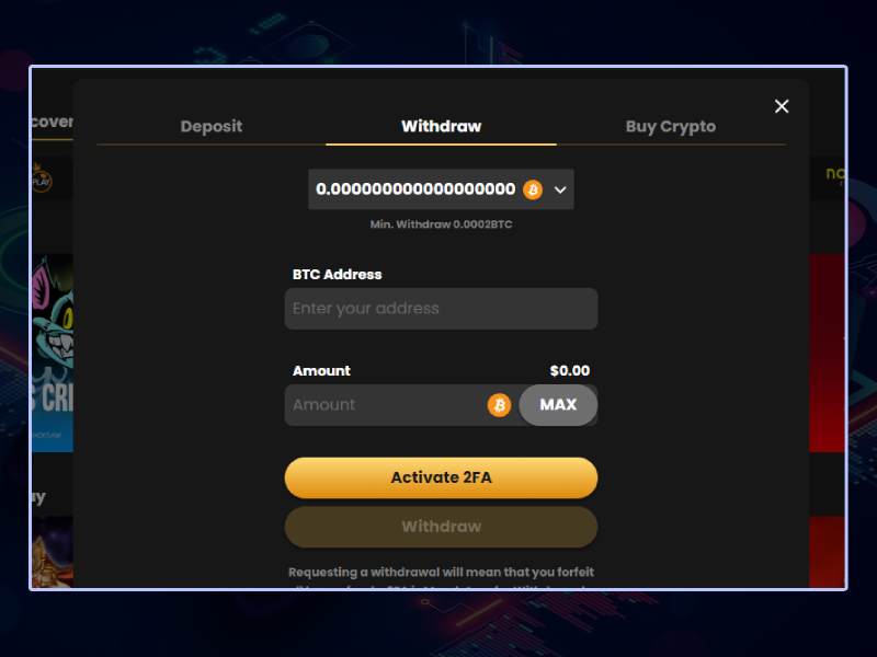 How to withdraw winnings at Lucky Block Casino