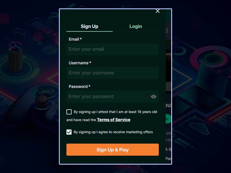 How to register at TG Casino