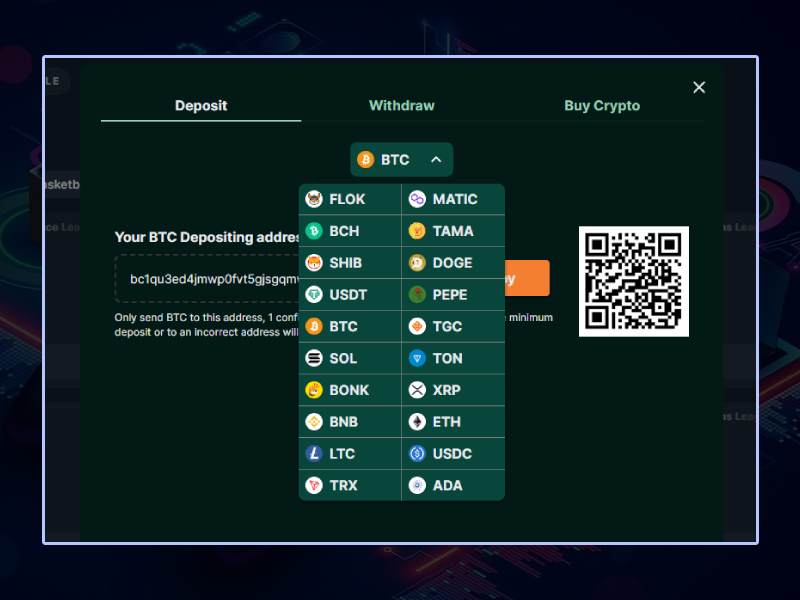 Cryptocurrencies at TG Casino