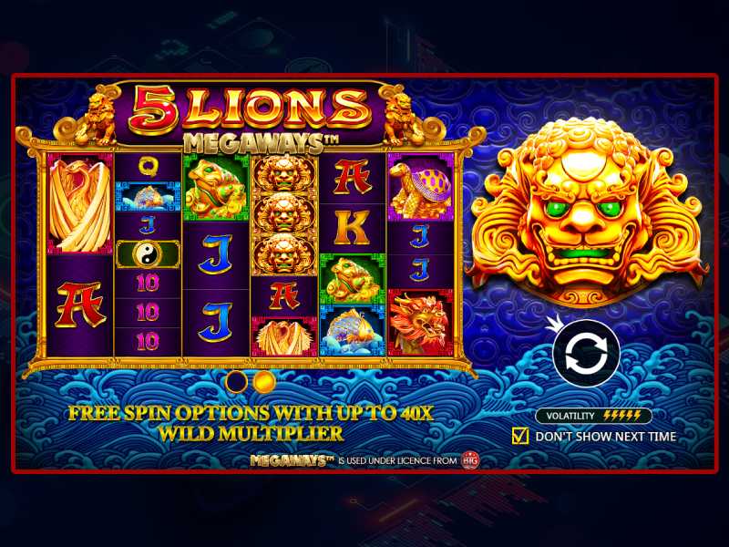 Review of 5 Lions Megaways slot machine from Pragmatic Play